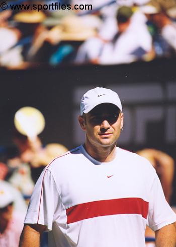Andre Agassi on court