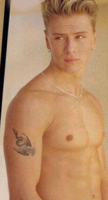 Sexy Jeremy Jordan posing shirtless