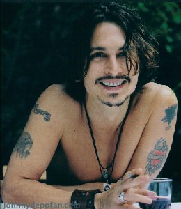 Johnny Depp posing sexy
