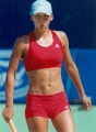 Anna Kournikova in red  sportswear 
