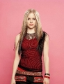 Avril Lavigne in red shimmy
