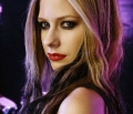 Avril Lavigne with red lips