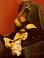Christina Aguilera wearing sexy black lingerie