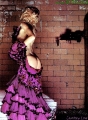 Courtney Love in violet dress showing ass