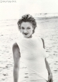 Drew Barrymore wering white transparent shimmy