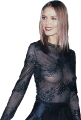 Heidi Klum in black transparent dress