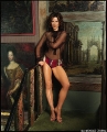 Kate Beckinsale posing  in the art gallery