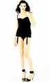 Liv Tyler posing in black lingerie