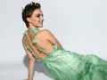 Natalie Portman posing in green magnificent dress
