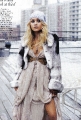 Ashley Olsen posing in amazing fur dress