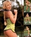 Sable playing tennis in short skirt
