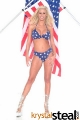 Krystal Steal in hot patriotic lingerie