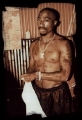 2Pac Amaru shakur at his studio