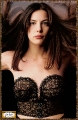 Liv Tyler posing in black lingerie