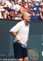 Andre Agassi with his rocket