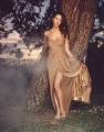 Charisma Carpenter posing in the garden