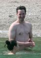 happy shirtless keanu
