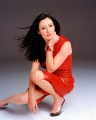 Shannen Doherty wearing red hot dress 