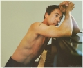 Robert Downey Jr posing shirtless sexy