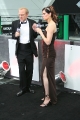 Morgan Webb wearing hot brawn dress