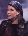 Stephanie McMahon wearing leather jacket