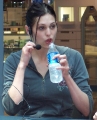 Morgan Webb drinking water